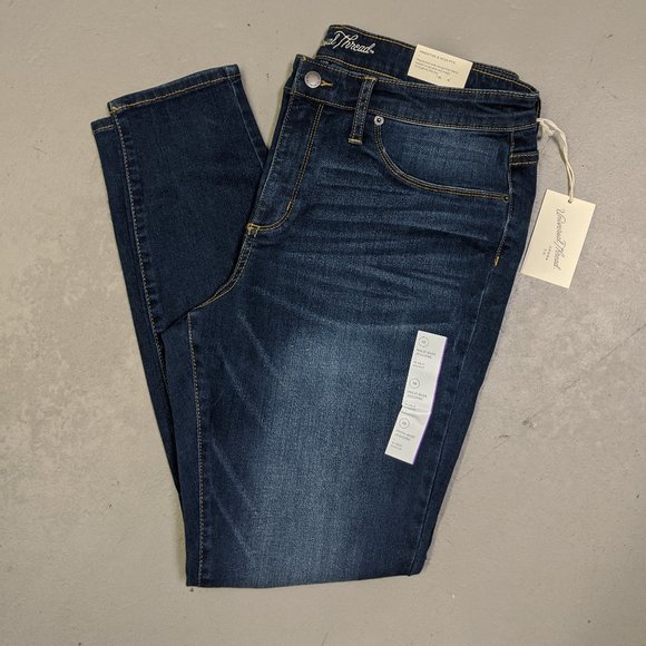 Dark Wash High Rise Distressed Jegging Jeans - Picture 2 of 4